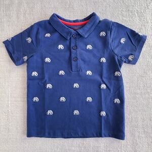 Mini Boden Blue Elephant Polo EUC 3/4